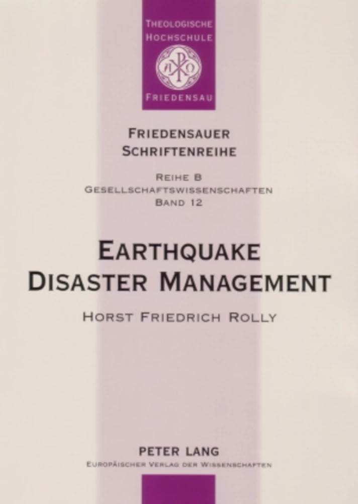 Earthquake Disaster Management: Focussing on the Earthquake of September 30, 1993 in ...